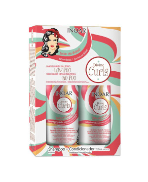 INOAR Divine Curls Duo Kit - Hair Care Set for Curly and Wavy Hair 2x250 ml