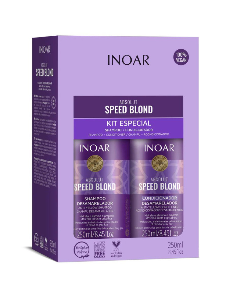 INOAR Speed Blond Duo Kit - products set for light hair 2x250 ml