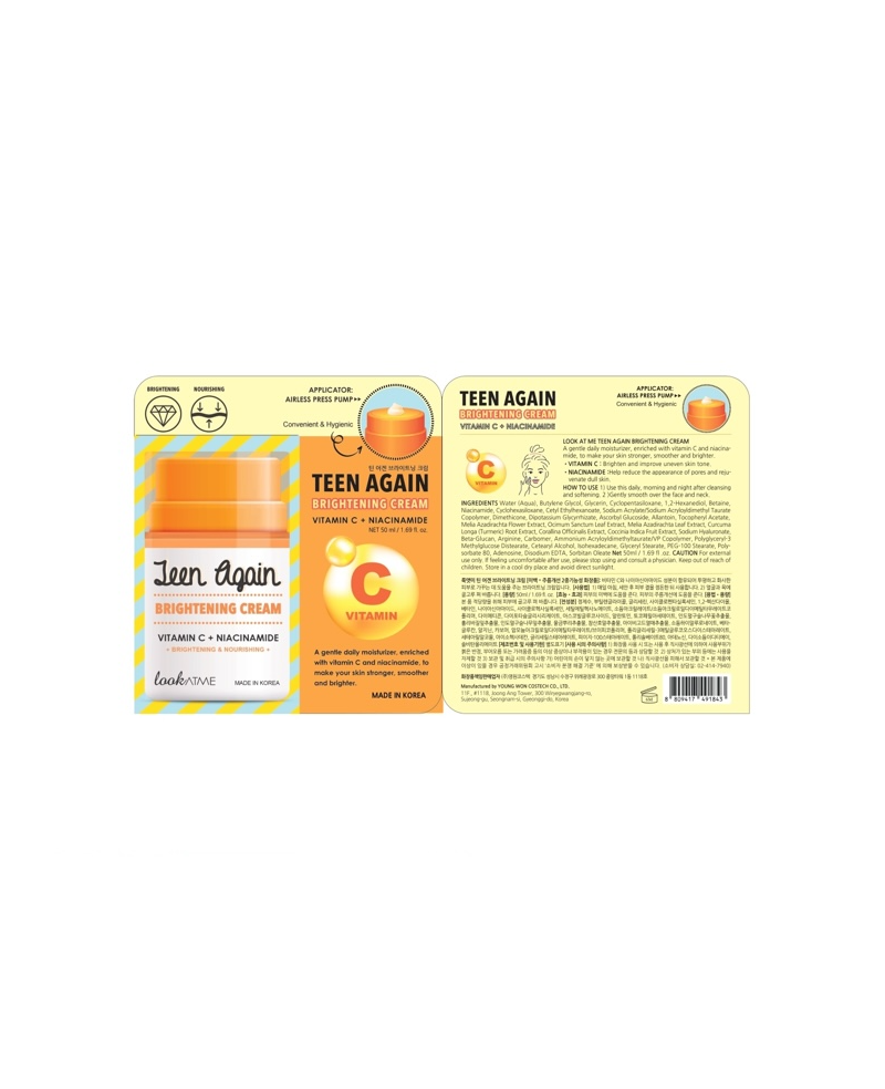 Look at me "Teen again" brightening cream with vitamin C and niacinamide 50ml.