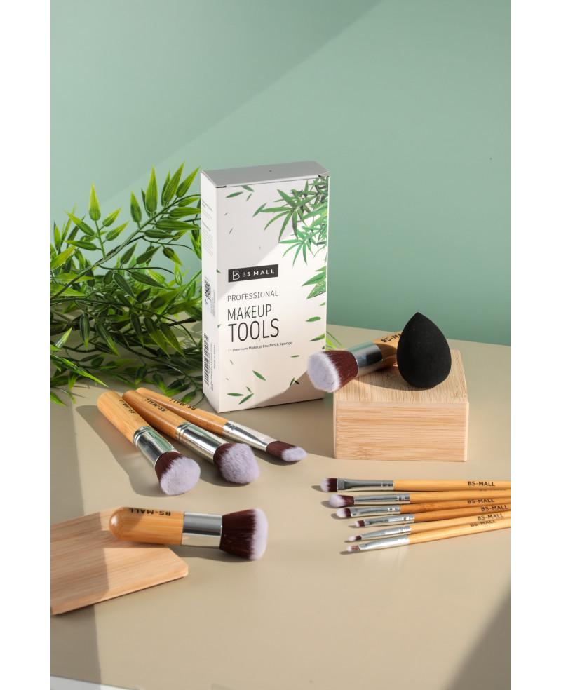 BS-1101 BS Mall 11-piece Makeup Brush Set with Sponge