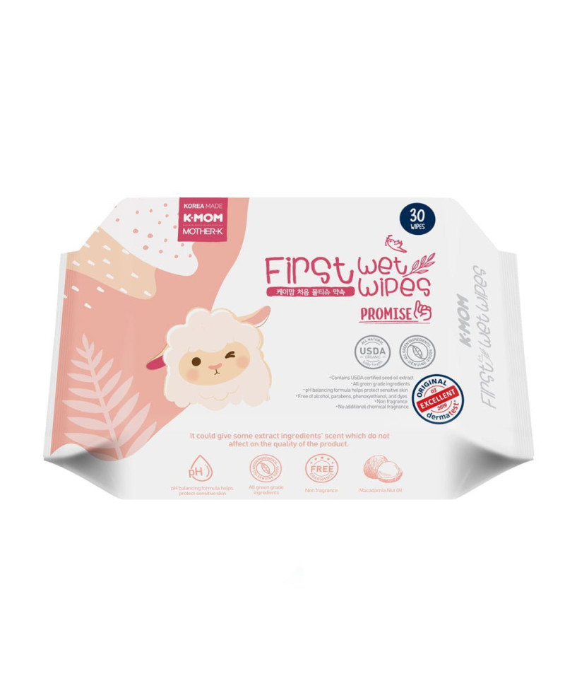 K-MOM Organic Wet Wipes “Avelė” (30 pcs.)