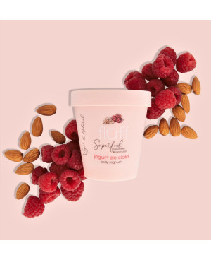 Fluff body yogurt “raspberries and almonds” 180ml.