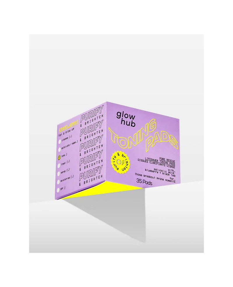 Glow hub purify&brighten pore rescue toning pads 35 pcs.